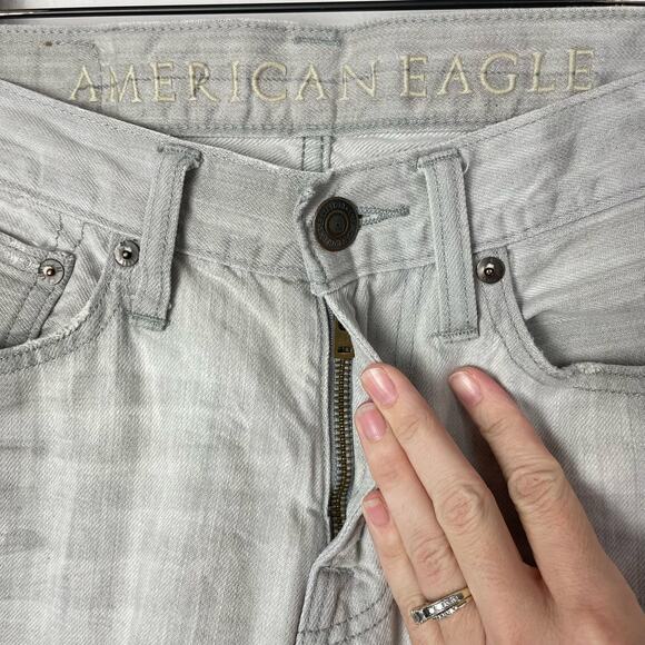 American Eagle | 26x28 Slim Straight Gray Denim Jeans - Picture 6 of 8
